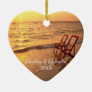 Personalised Sunsetting Beach Ornament
