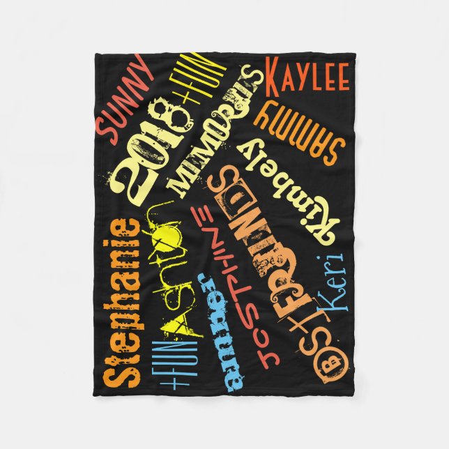 Personalised Sunshine Blanket 8 or 9 Names (Front)