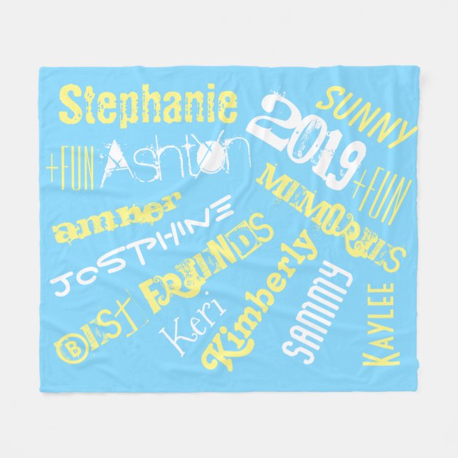 Personalised Sunshine Blanket 8 to 10 Names (Front (Horizontal))