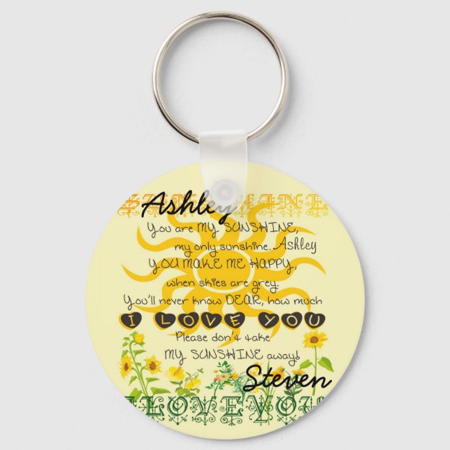 Personalised Sunshine Keychain (Front)