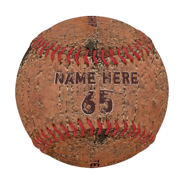 Personalised Super Cool Rustic Baseball Ball (Front)