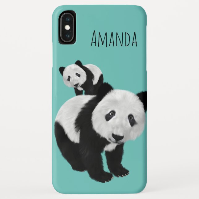 Personalised Super Cute Pandas - Changeable Colo Case-Mate iPhone Case (Back)