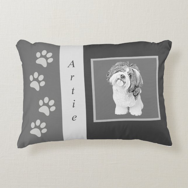 Personalised Super Cute Shih Tzu Accent Pillow (Front)