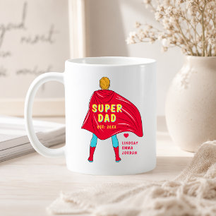 Personalised Super Dad Mug Custom Kids Names