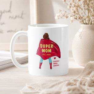 Personalised Super Mum Mug   Custom Kids Names