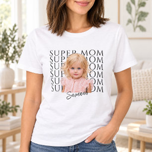 Personalised Super Mum Photo and Name T-Shirt