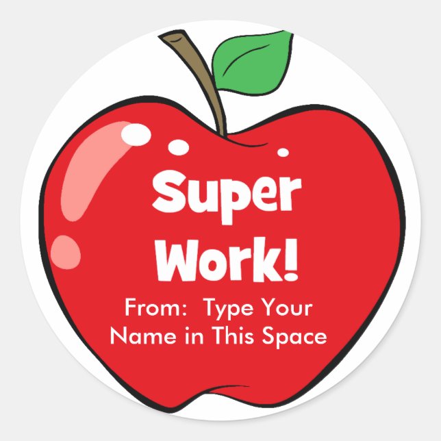 Personalised Super Work Stickers (Front)