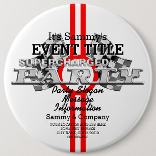 Personalised Supercharged Performance Party 6 Cm Round Badge