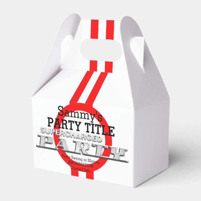 Personalised Supercharged Performance Party Favour Box (Front Side)