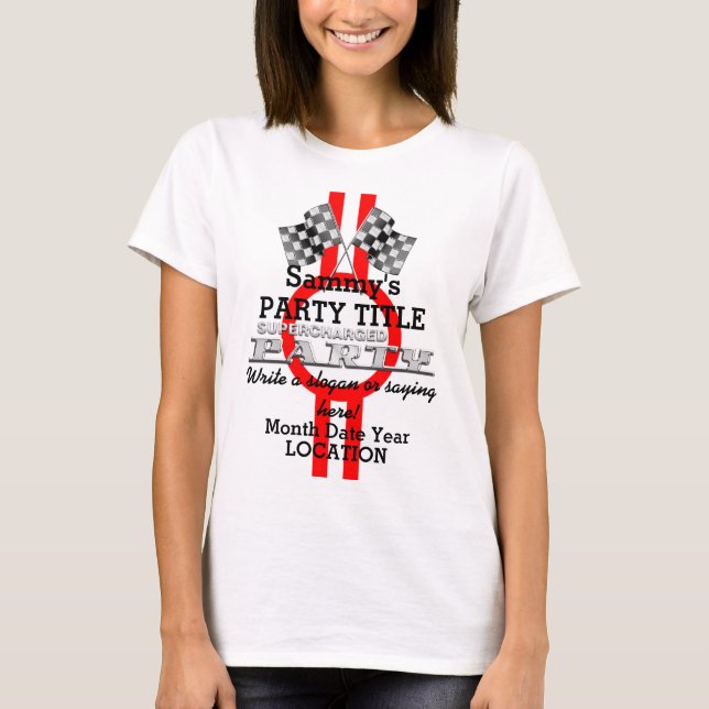 Personalised Supercharged Performance Party T-Shirt (Front)