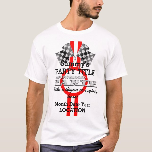 Personalised Supercharged Performance Party T-Shirt (Front)