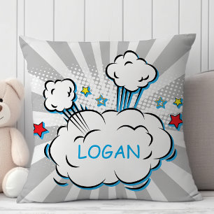 Personalised Superhero Comic Book Monogram Cushion