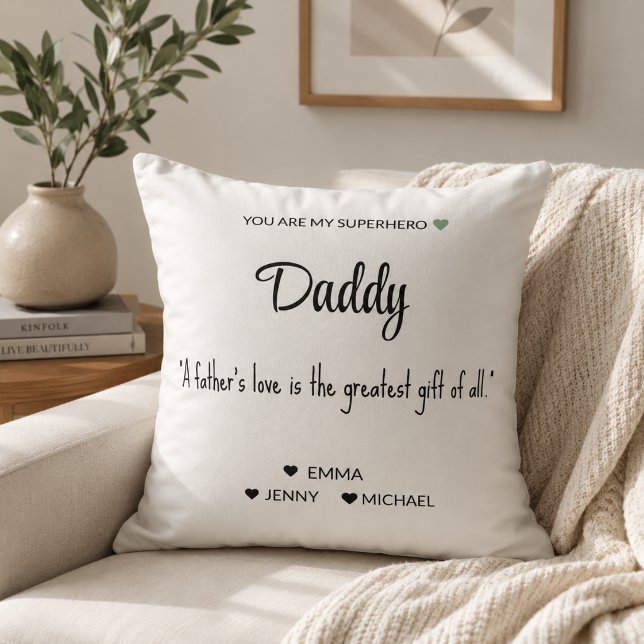 Personalised Superhero Dad Pillow (Creator Uploaded)