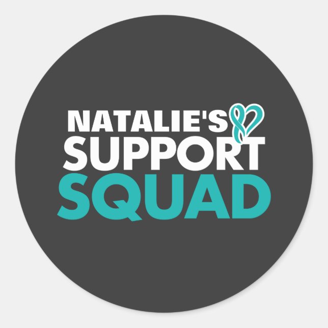 Personalised Supporter Ovarian Cancer Awareness Classic Round Sticker (Front)