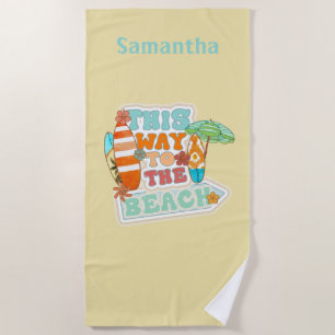 Personalised Surfboard Umbrella Summer Beach Towel