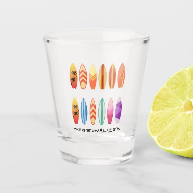 Personalised Surfboards Shot Glass (Front)