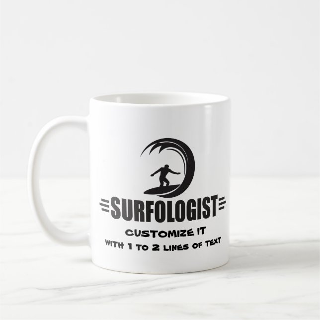 Personalised Surfer Coffee Mug (Left)