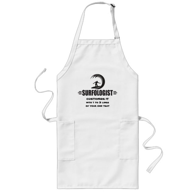 Personalised Surfer Long Apron (Front)