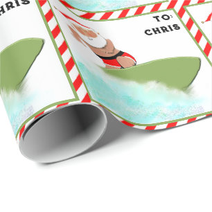 Personalised Surfing Christmas Gift Wrapping Paper