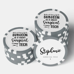 Personalised Surgical Tech   Surgical Technologist Poker Chips