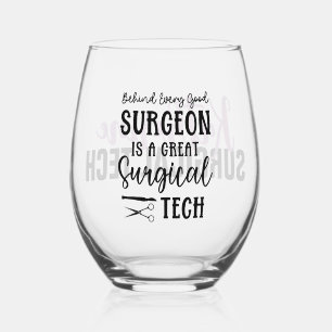 Personalised Surgical Tech   Surgical Technologist Stemless Wine Glass