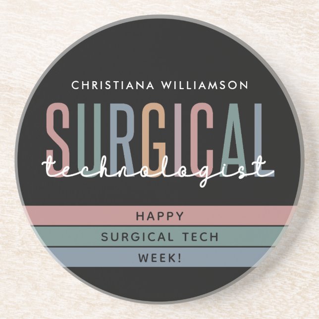 Personalised Surgical Technologist Week OR Tech Coaster (Front)