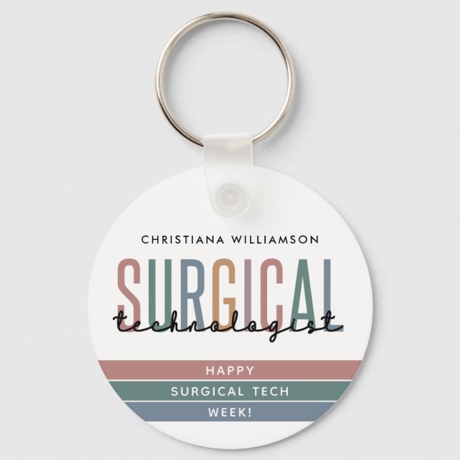 Personalised Surgical Technologist Week OR Tech Key Ring (Front)