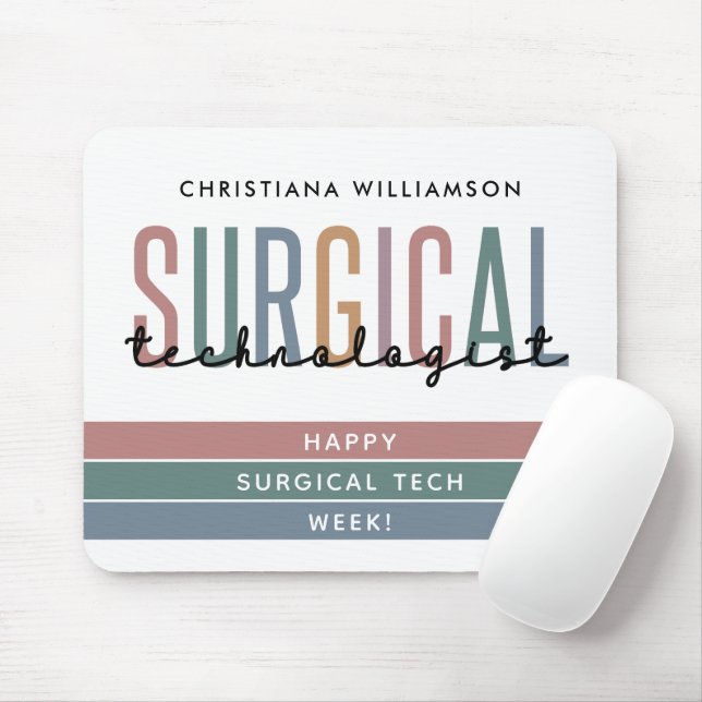 Personalised Surgical Technologist Week OR Tech Mouse Pad (With Mouse)