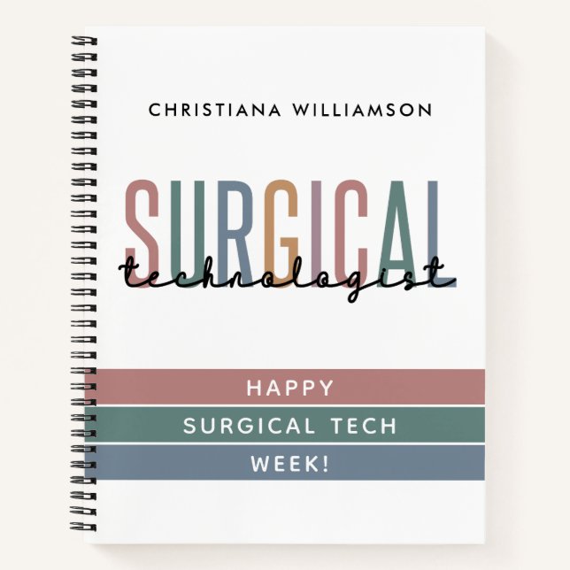 Personalised Surgical Technologist Week OR Tech Notebook (Front)