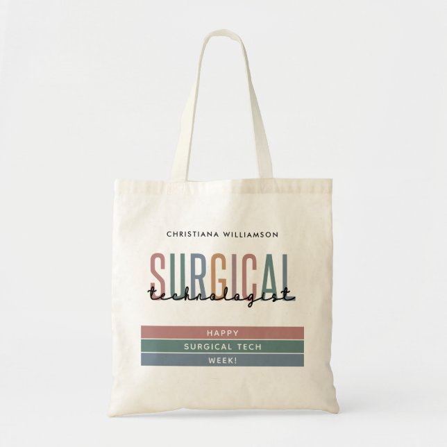 Personalised Surgical Technologist Week OR Tech Tote Bag (Front)
