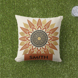 Personalised Surname & Initial Afrohemian Pillow