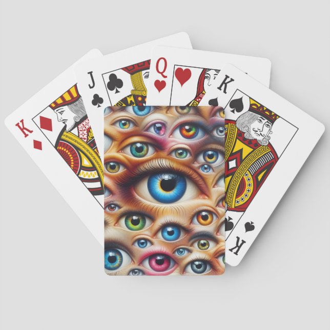 Personalised Surreal Eyes Playing Cards (Back)