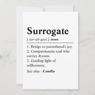Personalised Surrogate Mum Thank You Card, Surroga Card