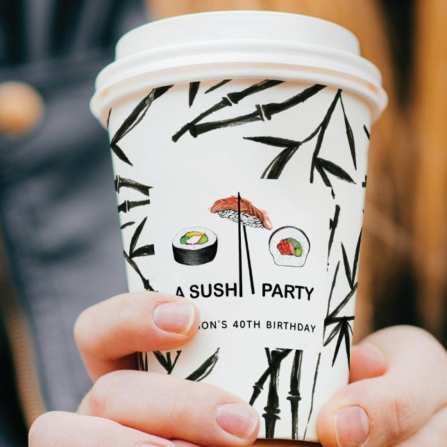 Personalised Sushi Birthday Party Modern Paper Cups (Creator Uploaded)