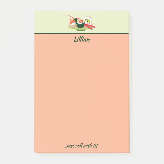 Personalised sushi post-it notes (Front)