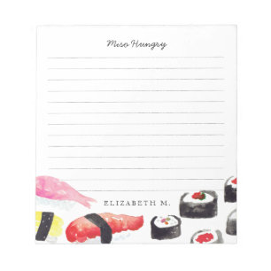 Personalised Sushi Shopping List Notepad