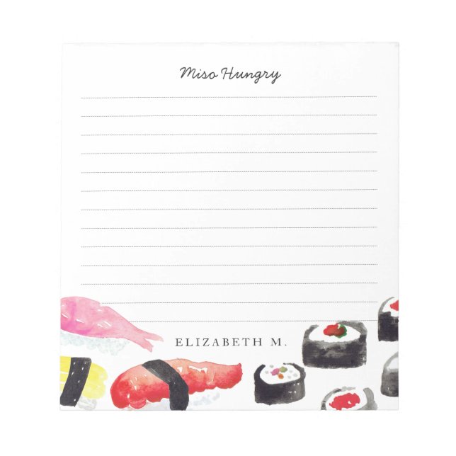 Personalised | Sushi Shopping List Notepad (Front)