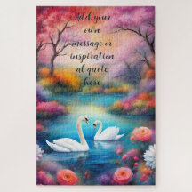 Personalised Swan Love Lake