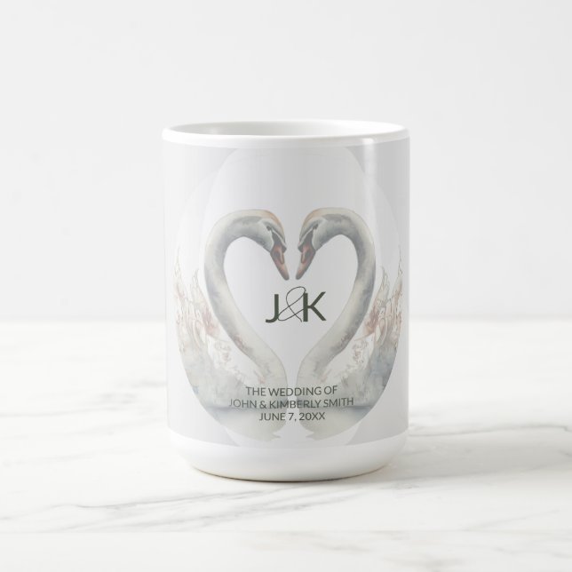 Personalised Swan Wedding Coffee Mug (Center)