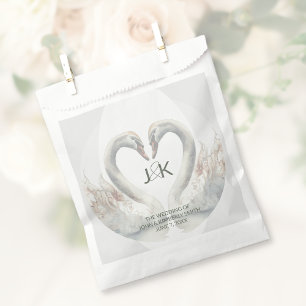 Personalised Swan Wedding Favour Bag