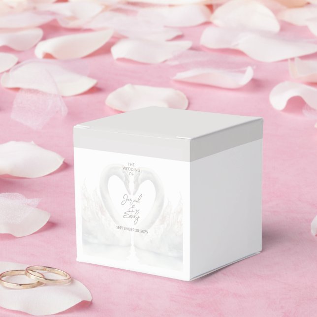 Personalised Swan Wedding Favour Boxes (Wedding)
