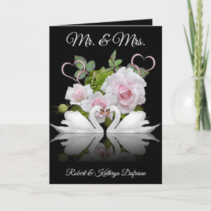 Personalised Swans Wedding/Anniversary Card