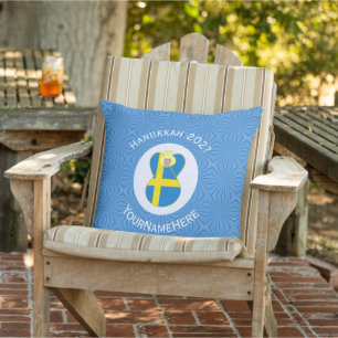 Personalised Swedish Angel Hanukkah Flag Cushion