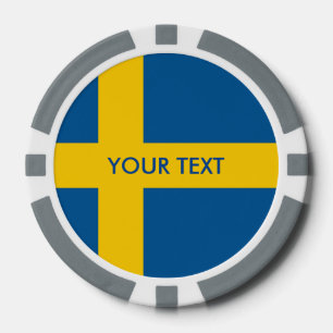 Personalised Swedish flag poker chips