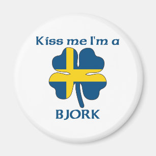 Personalised Swedish Kiss Me I'm Bjork Magnet