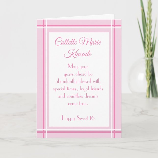 Personalised Sweet 16 birthday card (Front)