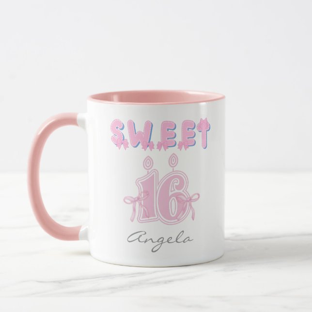 Personalised Sweet 16 Birthday Mug (Left)
