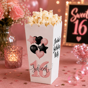 Personalised Sweet 16 Birthday Popcorn Favour Box