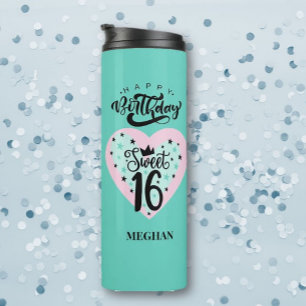 Personalised Sweet 16 Birthday  Thermal Tumbler