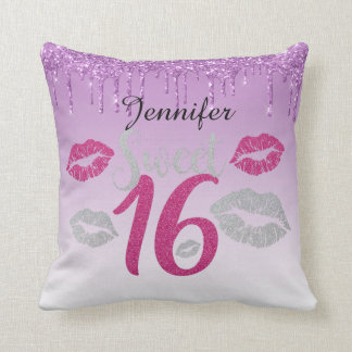 Personalised Sweet 16 purple Cushion